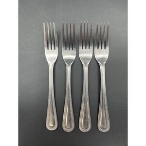 DELCO Prima Stainless Flatware Lot 4 Dinner‎ Forks Beaded Replacement